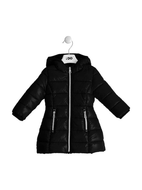 Kids' Casual Jacket Long with Hood Black