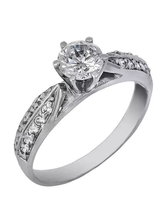 Einzelstein aus Weißgold 14K