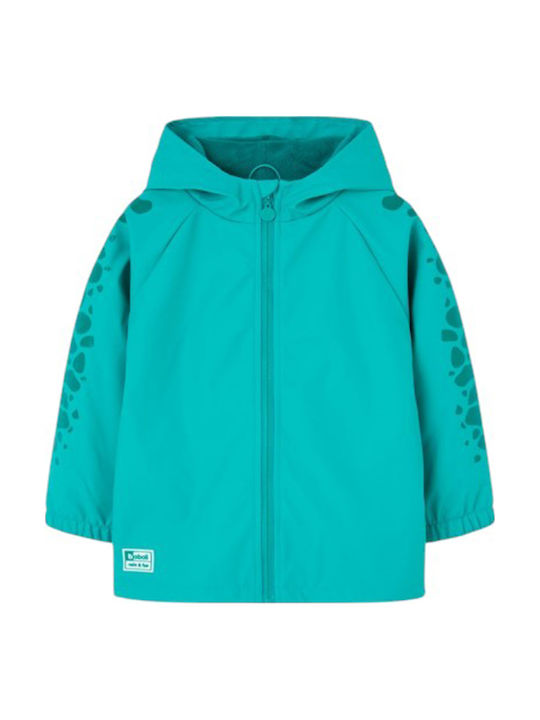Waterproof Kids' Trench Coat with Lining & Hood Green