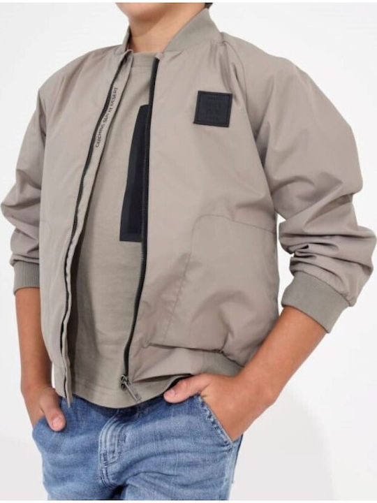 Παιδικό Bomber Κοντό Αντιανεμικό Γκρι
