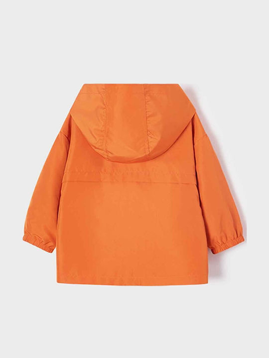 Kids' Sports Jacket Short Windproof with Hood Orange