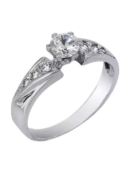 Einzelstein aus Weißgold 14K
