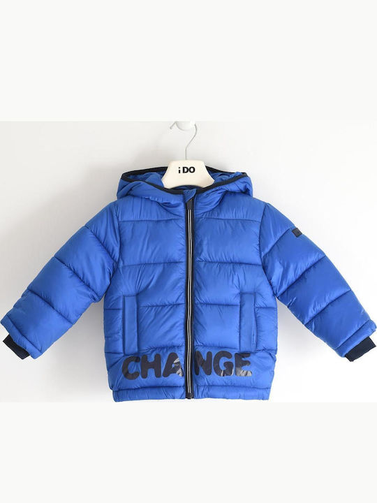 Kids' Casual Jacket Short with Hood Blue
