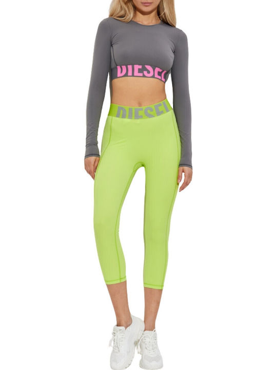 Women's Long Sleeve Crop Top Grey