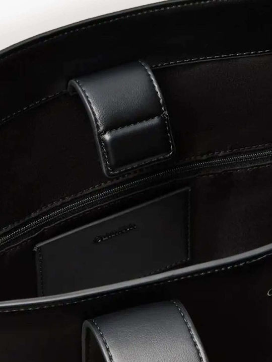 Webbing Strap Women's Tote Bag Black
