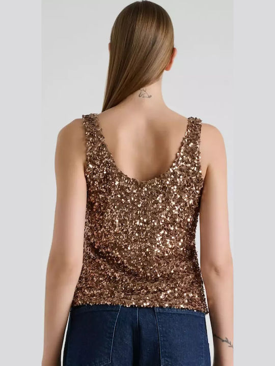 Women's Blouse Sleeveless Brown