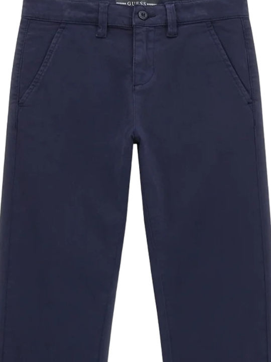 Kids' Chino Fabric Pants Dark Blue