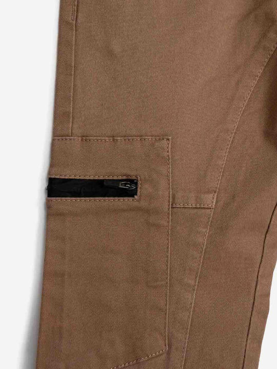 Kids' Cargo Fabric Pants Brown