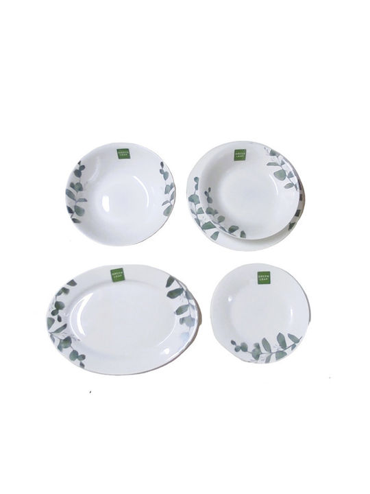 Max Home Servierschüssel Rund Glas Grün mit Durchmesser 16.5cm
