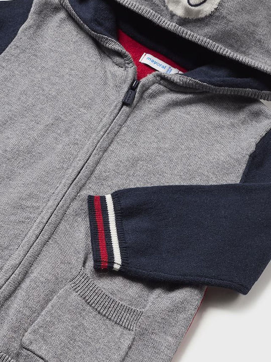 Kids Sweatshirt Cardigan with Hood and Pockets Grey