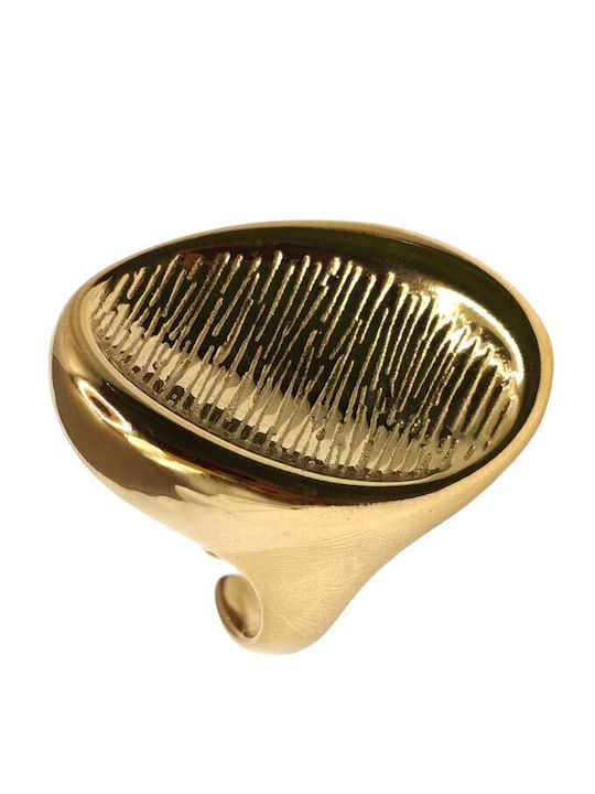 Ring aus Stahl Vergoldet