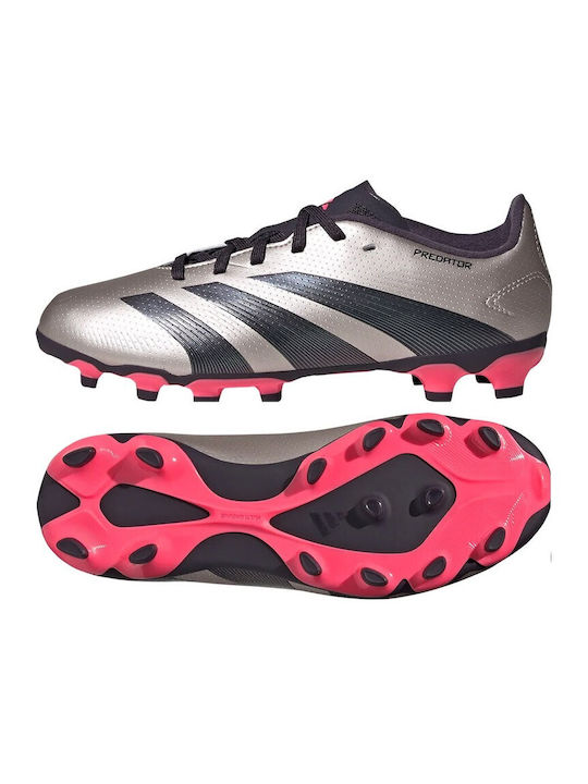 Predator League Kids Molded Soccer Shoes Silver