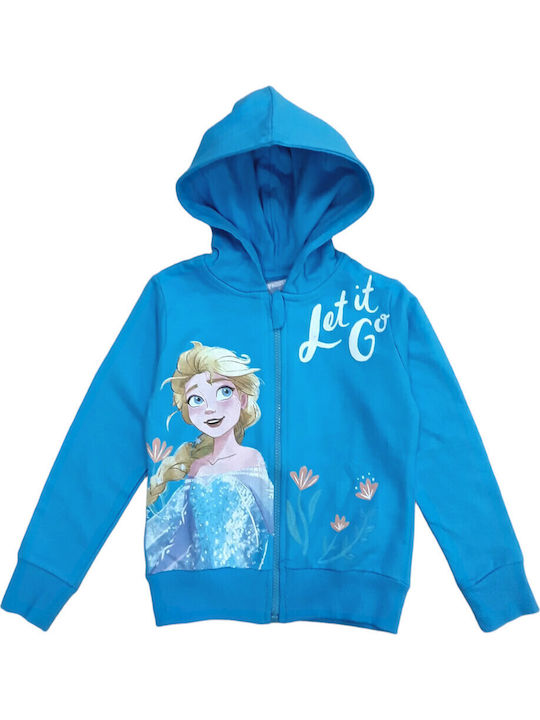 Παιδική Ζακέτα Φούτερ με Κουκούλα Τιρκουάζ Frozen