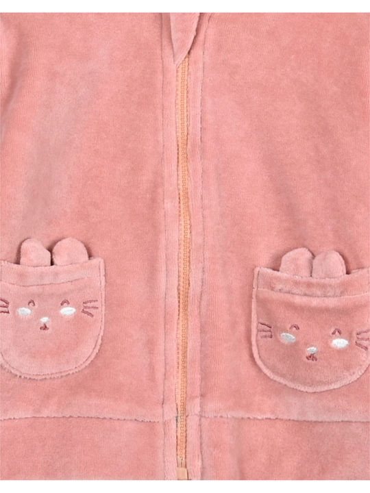Cardigan pentru copii De bumbac cu Glugă Roz