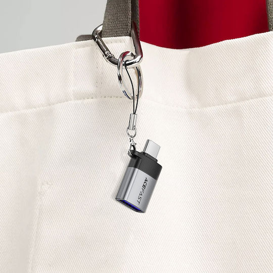 Acefast Converter USB-C male to USB-A female Gray 1pcs