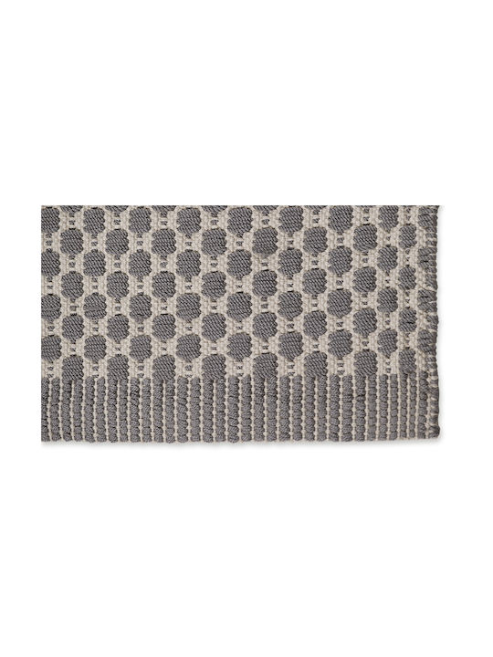 Tapicap Lucrat manual Covor De exterior Rectangular Alb-gri