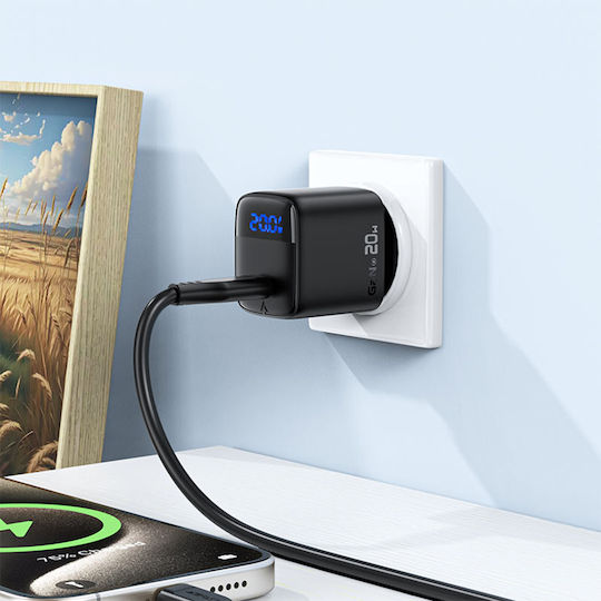 Acefast GaN Wireless Charger with USB-C Port 20W Black (A113)