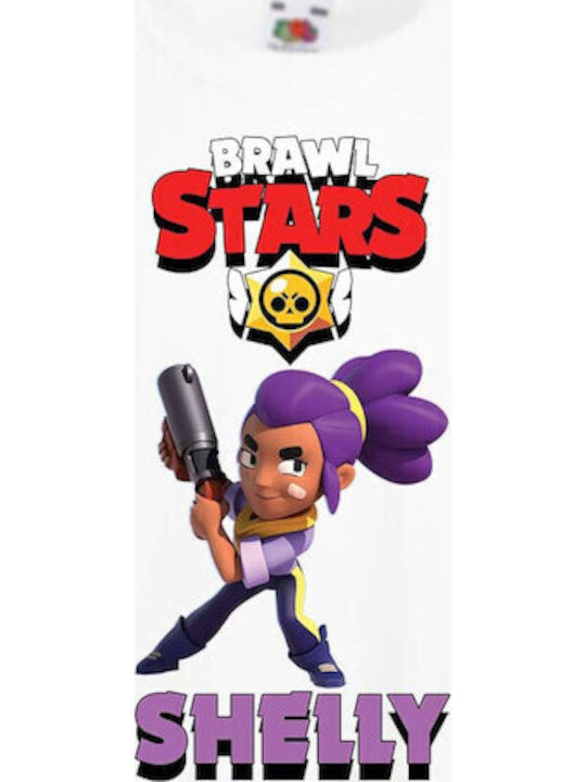 Детска тениска Tralala Brawl Stars Shelly 4 Бяла