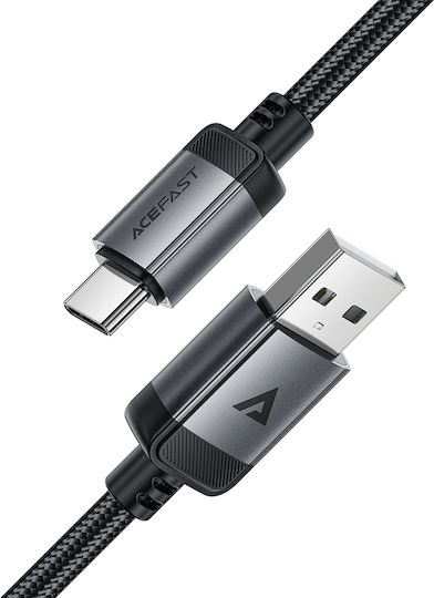 Acefast Braided USB 2.0 Cable USB-C male - USB-A 18W Μαύρο 1.2m C20-04