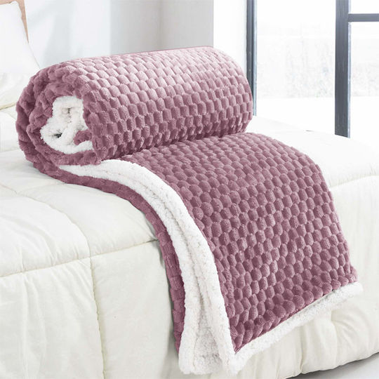 SpitiBazaar Κουβέρτα Γούνινη Υπέρδιπλη 220x240εκ. Ροζ