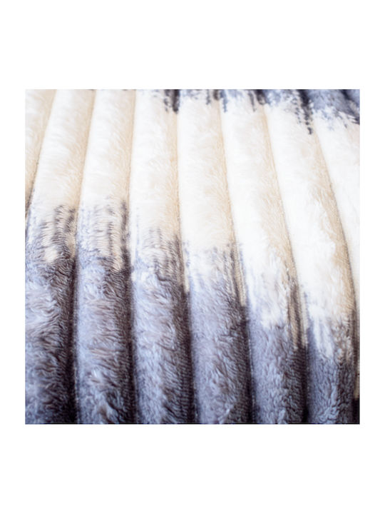 My Home Luxury Κουβέρτα Fleece Υπέρδιπλη 220x240εκ. Εκρού - Μπλε
