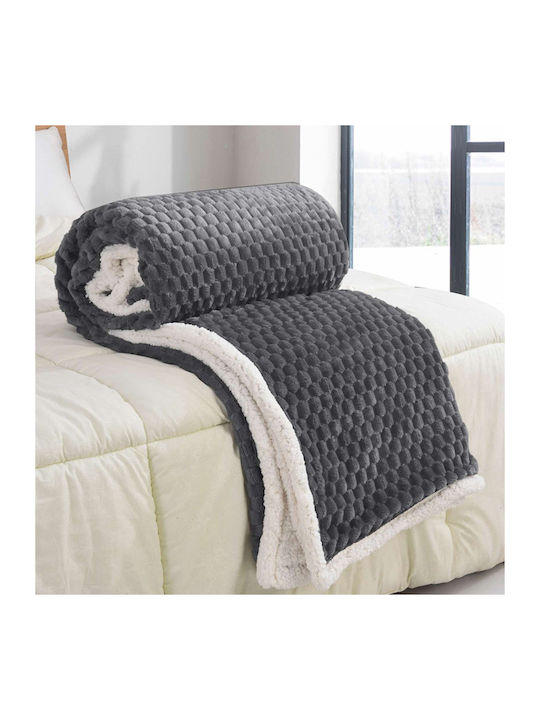 SpitiBazaar Blanket Furry Queen 220x240cm Dark Grey