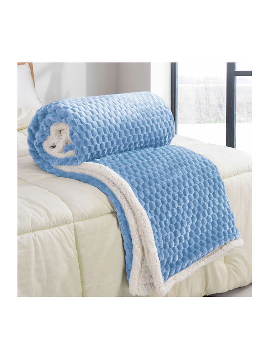 SpitiBazaar Blanket Furry Queen 220x240cm Blue