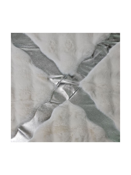 Saray Home Rabbit Luxurius Σετ Μοντέρνα Χαλιά Κρεβατοκάμαρας Λευκό-ασημί DSN05 WHSLV 3τμχ