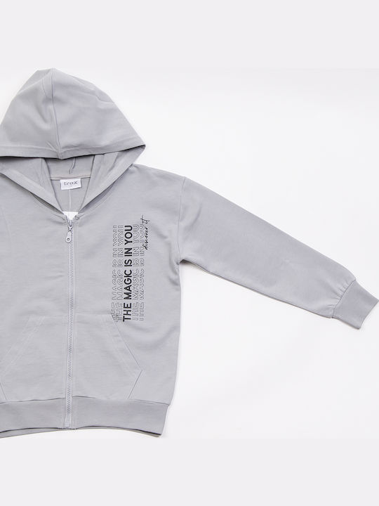 Kids Cardigan with Hood Gray