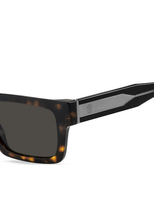 Boss Unisex Sunglasses with Brown Tartaruga Plastic Frame and Gray Lens Boss 1855/S 086/IR