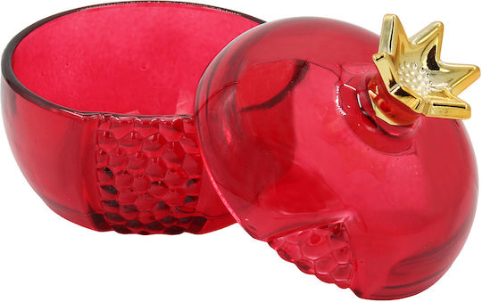 Keskor Neujahrs Glücksbringer Granatapfel Rot aus Glas 10x10cm