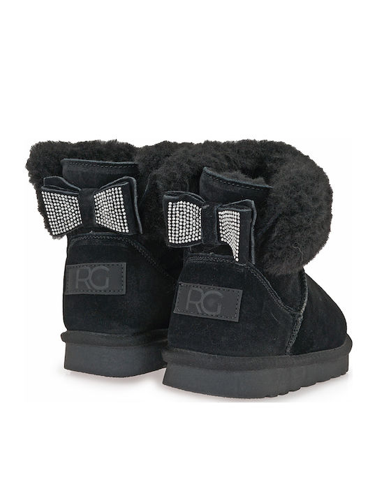 Wildleder Kinderstiefel Schwarz