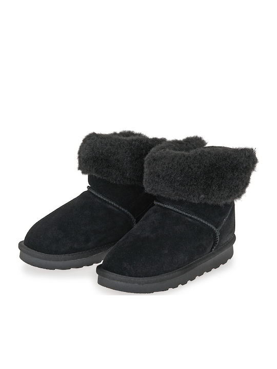 Wildleder Kinderstiefel Schwarz