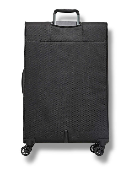 Mandarina Duck Zephyr Μεγάλη Βαλίτσα Ταξιδίου Υφασμάτινη Black με 4 Ρόδες Ύψους 78εκ.