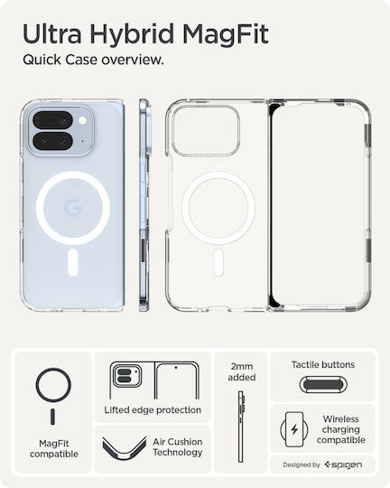 Spigen Ultra Hybrid Magsafe Umschlag Rückseite Kunststoff / Silikon 2mm Clear White (Google Pixel 10 Pro Fold)