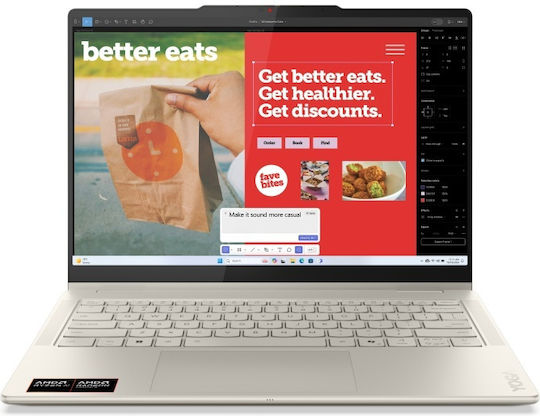 Lenovo Yoga 7 2-in-1 14AKP10 14" OLED 120Hz (Ryzen AI 300 Serie-7 350/24GB/1TB SSD/W11 Startseite) Seashell (GR Tastatur)