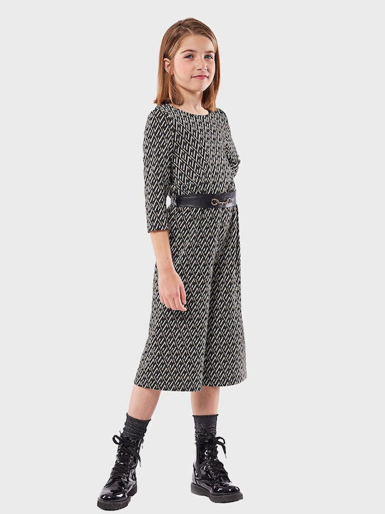 Kids' Leather Jumpsuit Black