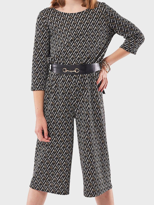 Kids' Leather Jumpsuit Black