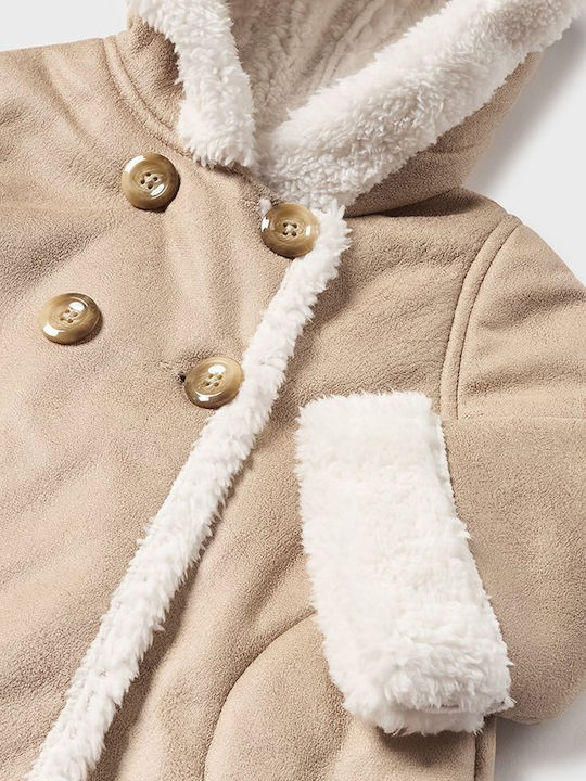 Sepia Kinderjacken & Winterjacken Kurzer Doppelseitiger Mantel mit Kapuze Beige