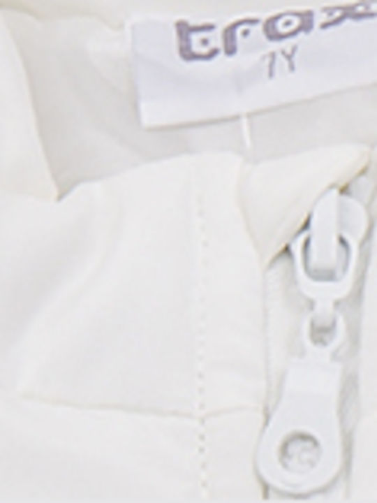 Kids Casual Sleeveless Short Ecru Jacket