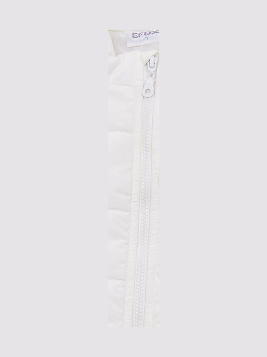 Kids Casual Sleeveless Short Ecru Jacket