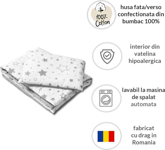 Kidizi Set Copertă de Pătuț cu Față de Pernă Pink 75x100cm.