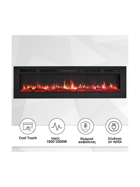 Richen Wall Mounted Electric Fireplace 900W 153x43cm