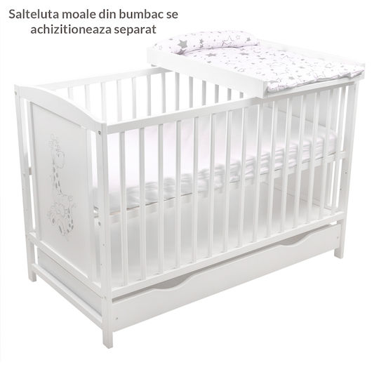Kidizi Hard Changing Pad din lemn Alb pentru pat 55x77cm