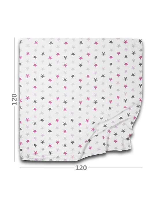 Kidizi Pătură Pepinieră Swaddling pături 100% bumbac Roz 120x120cm