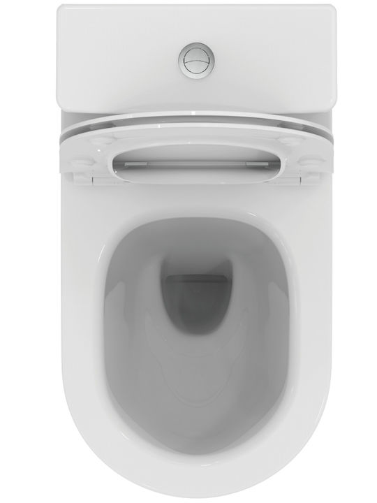 Ideal Standard Stehende Toilette mit Spülung mit Deckel Sanftes Schließen Weiße