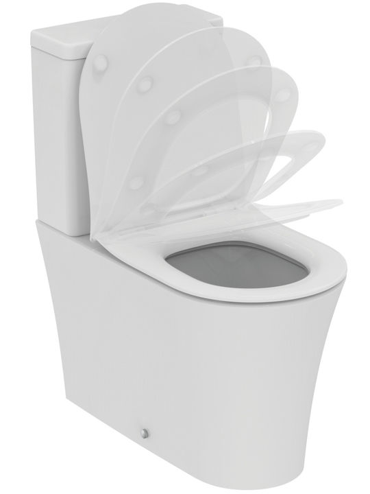 Ideal Standard Stehende Toilette mit Spülung mit Deckel Sanftes Schließen Weiße