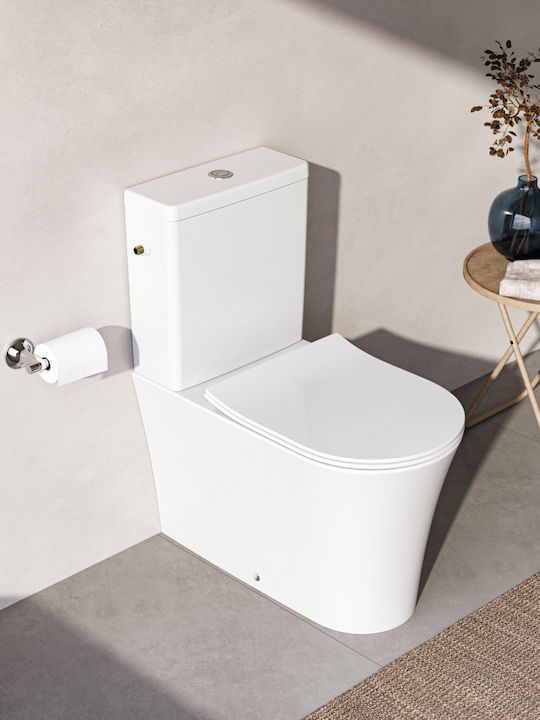 Ideal Standard Stehende Toilette mit Spülung mit Deckel Sanftes Schließen Weiße