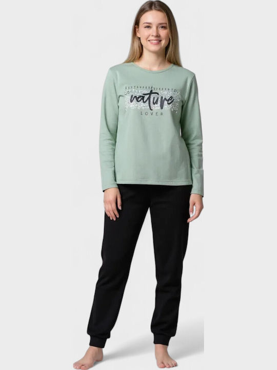 Cherry Underwear Winter Damen Pyjama-Set Green