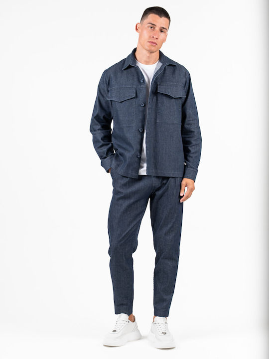 Дълъг Ръкав Overshirt Син